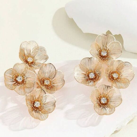 Bohemian flower earrings A603 - Picture 1 of 5